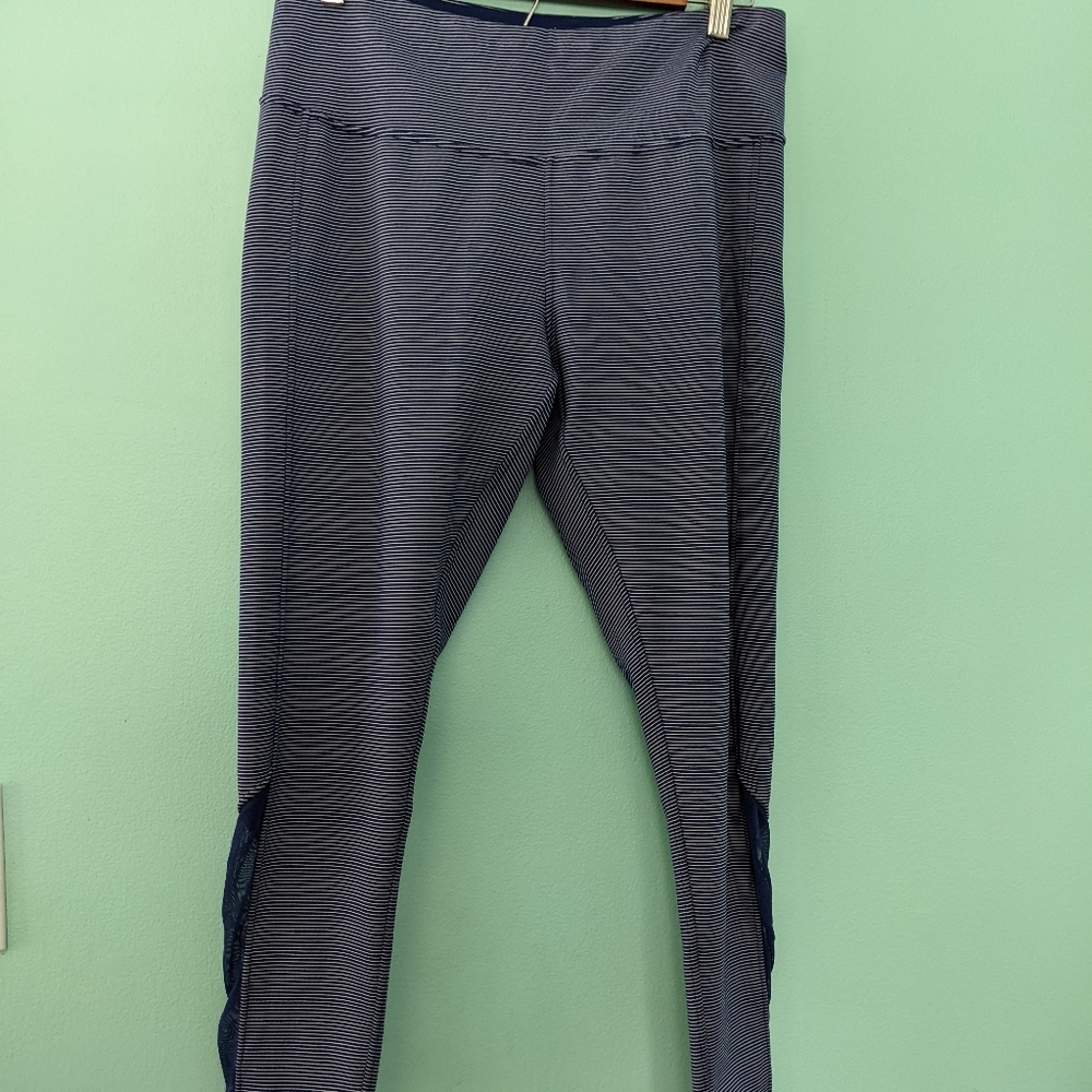 Nola Stripe Leggings with Mesh cutout size Large